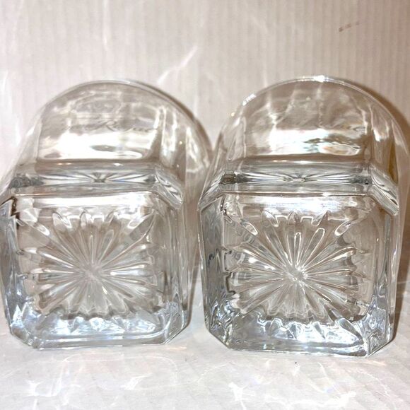 CROWN ROYAL Whiskey Lowball Rocks Etched Starburst Glasses 12 oz Set of 2 - Picture 4 of 9